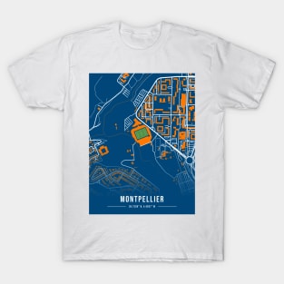 Map Design of Stade de la Mosson T-Shirt